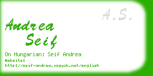 andrea seif business card